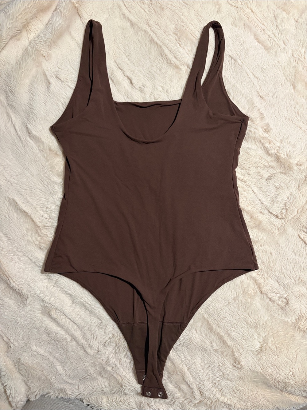NWOT Auden Brown Square-Neck Bodysuit- Large - Picture 4 of 4